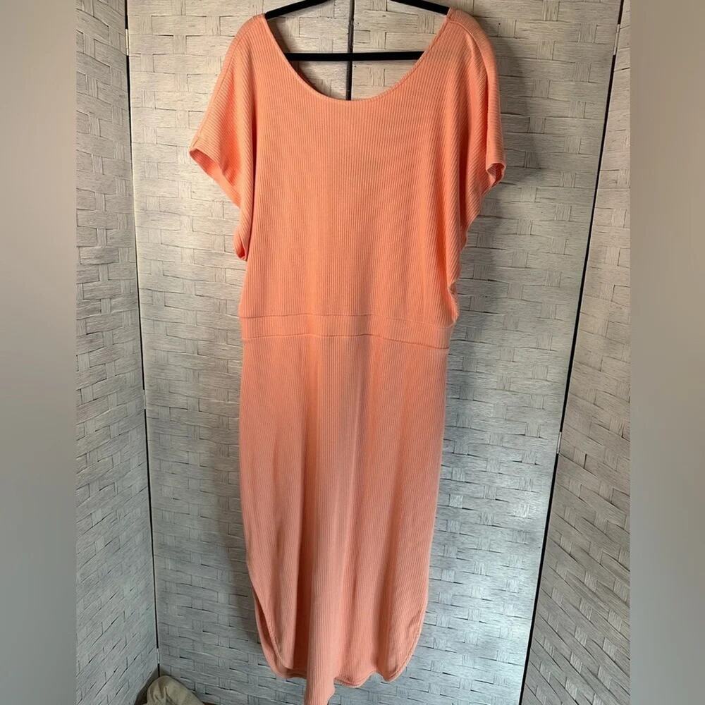 Anthropologie Daily Practice Womens Dress Doman Sleeve peach‎ feminine Lagenlook